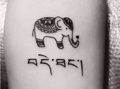 可爱小象纹身图案