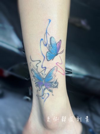 蝴蝶纹身 小腿纹身-缩略图